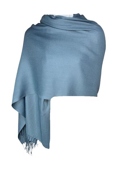 DACSHOP Cashmere shawl scarf, petrol blue, 180x70 cm