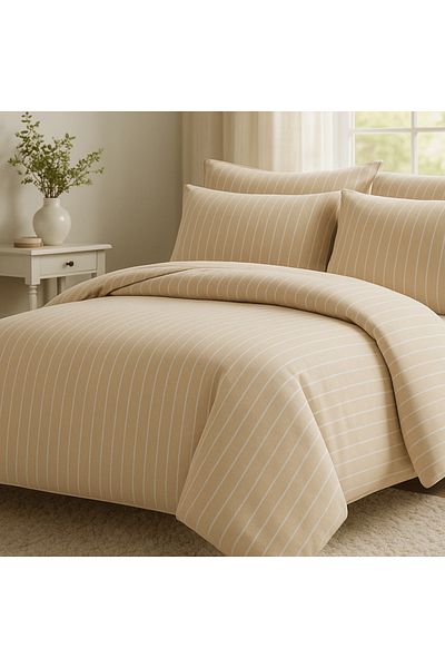 Prime Sleeks Σετ Παπλωματοθήκη Διπλό 100% Βαμβακερό Φανελένιο 200x220cm
