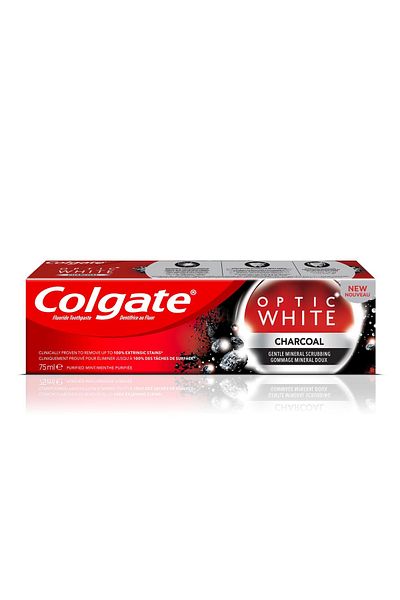 Colgate Toothpaste Optic White Charcoal 75 ml Gently Whitens Teeth & Detoxifies With Activated Charcoal