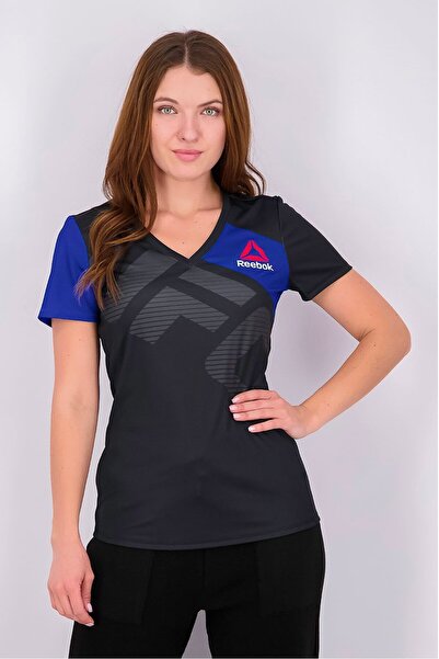 Reebok Women Sportwear Fit Short Sleeve Training Top, Black Combo