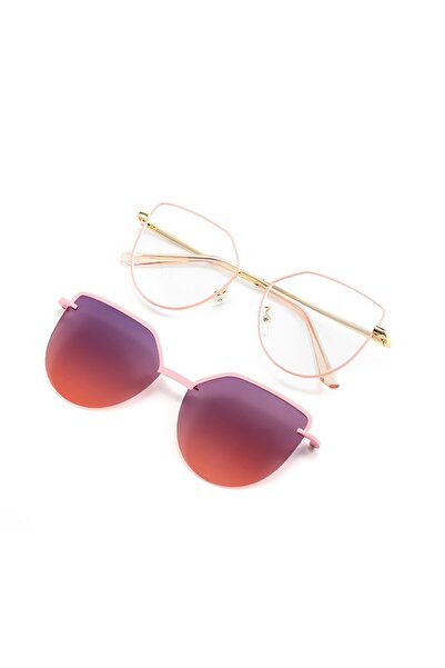 Choice Gold pink Cat Eye Flip on Sunglasses Women Anti Blue Light Glasses Fra...