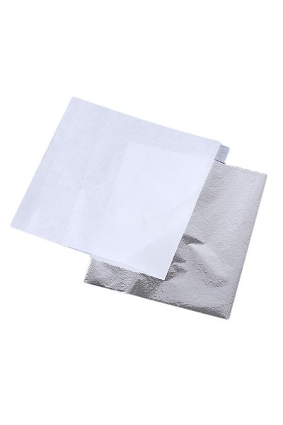 Choice silver 100PCS 24K Gold Leaf Gold Foil Paper Sheets For home Decoration Arts Crafts Paper Home Silver