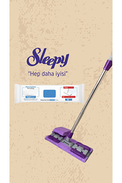 Sleepy Mop Clear Motion Mopa Uyumlu Yer Temizlik Havlusu Mavi 50 Yaprak 1 Pak...