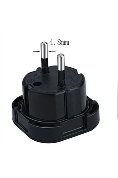 Bolantedz 4.8mm Pins Black 1pcs UK to EU Socket Adapter 220V Euro Travel Plug Converter AC Wall Charger Power