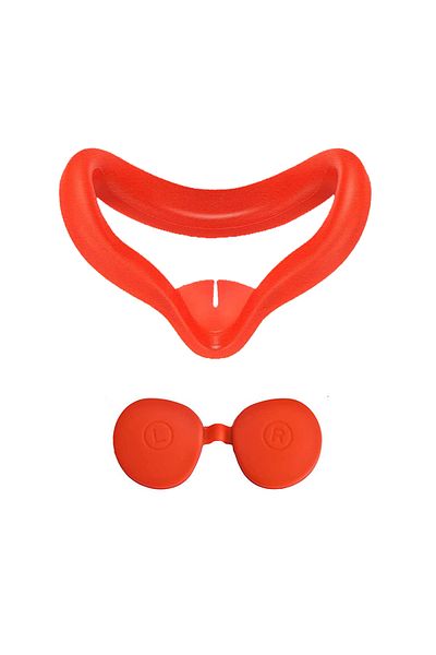 VRKOOBI Red Anti Sweat Washable VR Silicone Face Cover Soft Eye Mask Pad and Lens Cover For Oculus Quest 2 V