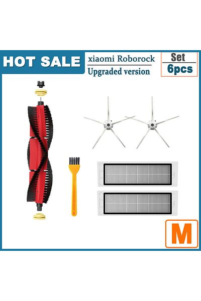 Choice 6pcs Brush Mops Hepa Filters for Roborock S5 S50 S502 S55 S6 S6 Pure E4 S5 Max for Robot 1S SDJQR01R