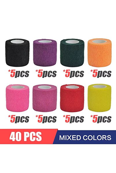 Choice 5cmX4.8m 40pcs 8/40pcs 2.5/5/7.5/10/15cm*4.8m Gauze motion Bandage Self-Adhesive Breathable Elastic