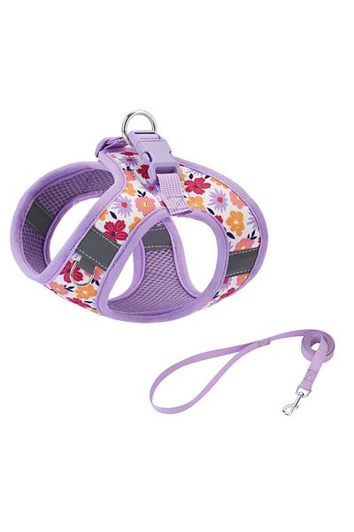 Choice Xs Purple Hp386--pet Cat & Dog Printed Vest Style Harness, 360° Fit To The Pet's Body Shape, 1.5-met