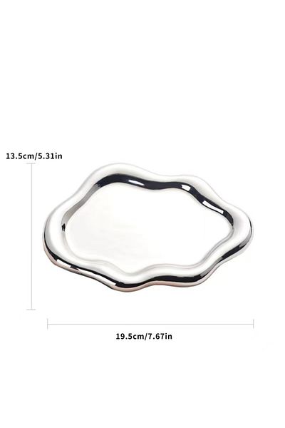 Choice Silver Simple Stylish Cloud Ceramic Jewelry Storage Tray Jewelry Earrings Display Desktop Ornaments