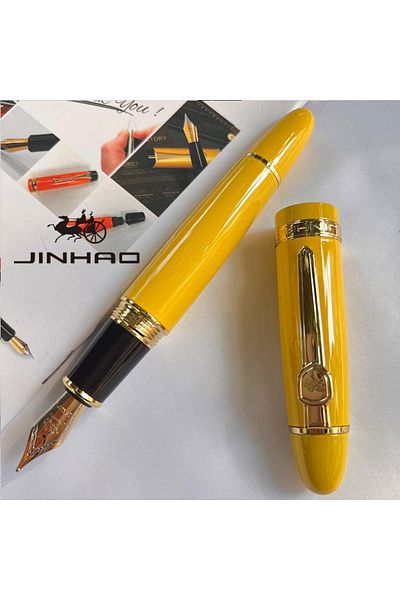 Choice Yellow-gold 1 PCS JINHAO 159 Classic Design SIlver Trim Calligraphy Iridium Business Pen With Conver