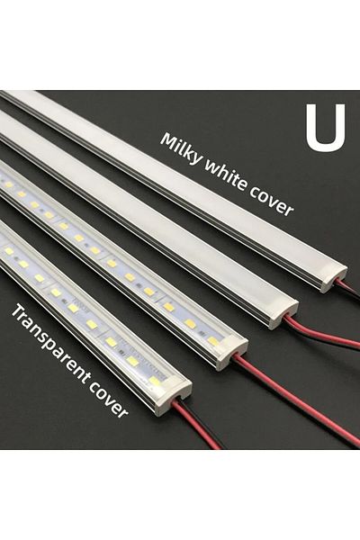 Choice U Transparent 6500K 2PCS 1-10 PCS LED rigid strip DC12V 50CM 20 inch SMD5730 36LEDs U/V-shaped flat