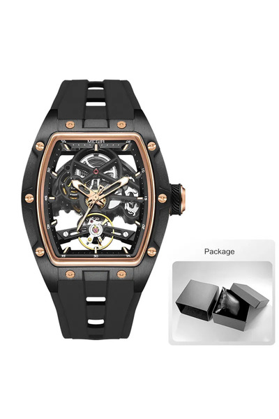 Choice Black Rose-Box MEGIR Men's Automatic Mechanical Watch with Stainless S...
