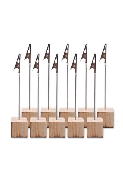 Choice 10pcs 10PCS/Set Wooden Place Card Holder Clips Wedding Favors Place Card Holder Table Photo Memo Num