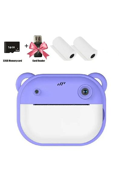 Choice Purple 16G Children Digital Camera Instant Print for Kids Thermal Print Camera Instant Photo Printin
