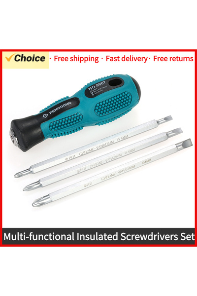 Choice مجموعة مفكات براغي معزولة متعددة الوظائف مع رؤوس مغناطيسية ثنائية الات...