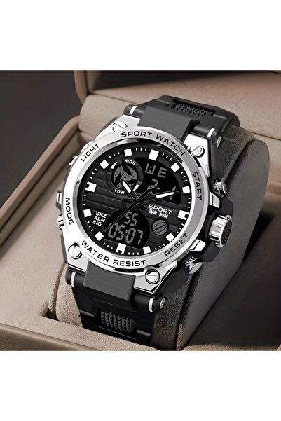 Choice ساعة عمل فضية فاخرة للرجال بتقويم أنيق