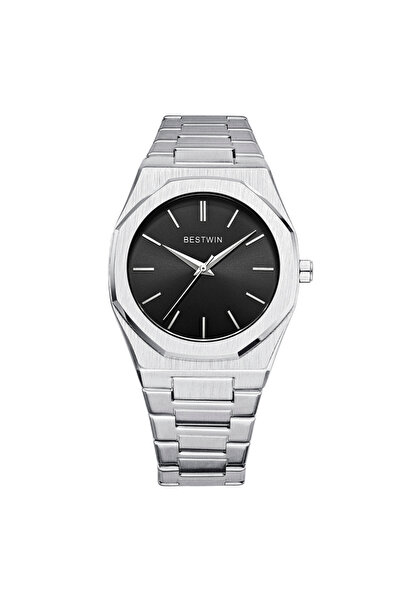 Choice ساعات رجالية فاخرة فريدة من نوعها باللون الفضي والأسود مصنوعة من الفول...