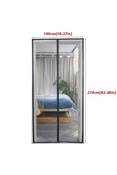 Choice 100x210cm Black G3029B Self-closing Magnetic Insect Screen, Invisible Door Screen, Insect Screening