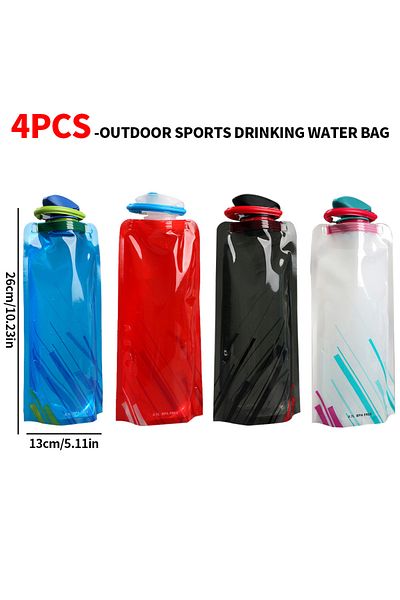 Choice 700ml 4 colors Foldable Water Bottles Flexible Reusable Travel Water Bottle Plastic Water Pouch Soft