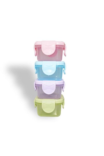 Choice As picture shows 4Pcs Mini Food Storage Containers Leakproof Lids, Condiment Sauce Containers Mini F