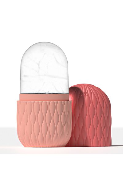 LSHOW Pink Ice Roller for Face & Eye Beauty Self Skin Care Tools Ice Holder Facial Cube Gua Sha Face Massa