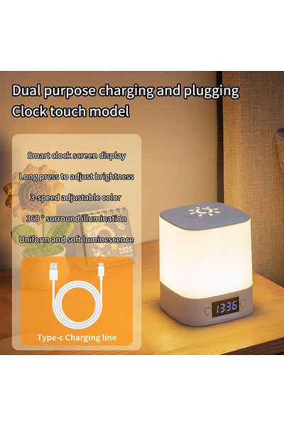 Choice No Remote Control Remote Control Night Lamp Rechargeable Table Lamp Clock Display Soft Sleeping Lamp