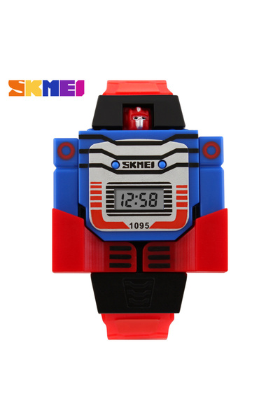 Choice ساعات أطفال حمراء LED رقمية للأطفال ساعات رياضية كرتونية روبوتية ألعاب...