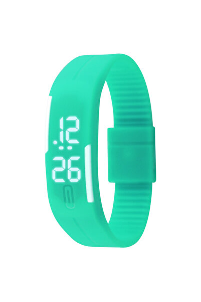 Choice ساعة أطفال رياضية رقمية باللون الأخضر النعناعي والأبيض للنساء بسوار من...