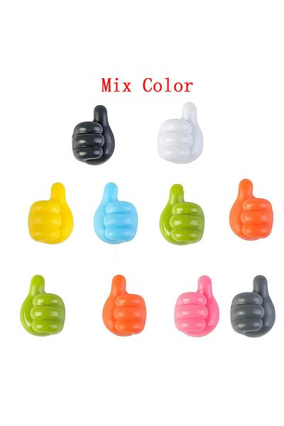 Choice 10PCS MIx Silicone Thumb Wall Hook Cable Management Wire USB Organizer Clips Wall Hooks Hanger Stora