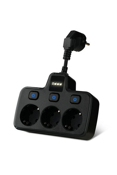 Choice eu plug black 3AC Output German Standard Desk Multi Power Socket EU Plug 250V Black European Power S