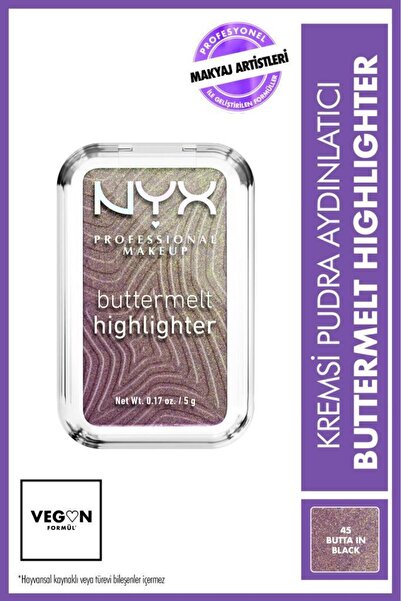 NYX Professional Makeup Buttermelt Highlighter Kremsi Pudra Aydınlatıcı - 45 Butta In Black