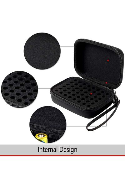 Choice black [ Case only, Not Include Batteries ] Hard Battery Organizer Storage Box Carrying Case Bag - H