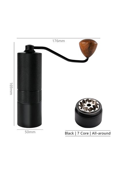 Choice Black 7 Core-SY12 Manual Coffee Grinder CNC Professional Stainless Steel Diamond Adjustable Manual B