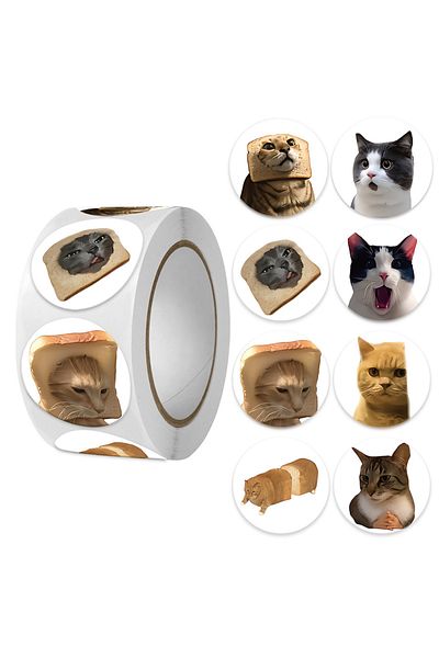 Choice 1inch-100pcs 3 100pcs/500pcs Cartoon Meme Cat Stickers For School Reward Stickers Classroom Decor En