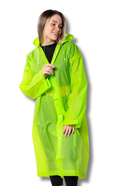 By Marine Women's Men's Raincoat Hooded Snap Fastener Eva Green Raincoat Bymmrc881r12