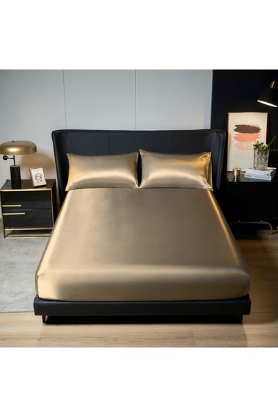 Choice Queen 153x203cm 3s SD xiang bin Kuup 100%Polyester 3pcs satin surface Bedding Fitted Sheet and pillo