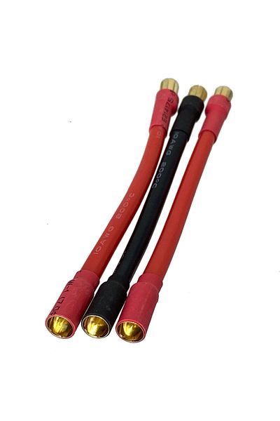 TTVXO 3pcs/set 6.5MM Bullet Male to Female 10AWG 10CM Castle Mambo ESC Extension cable