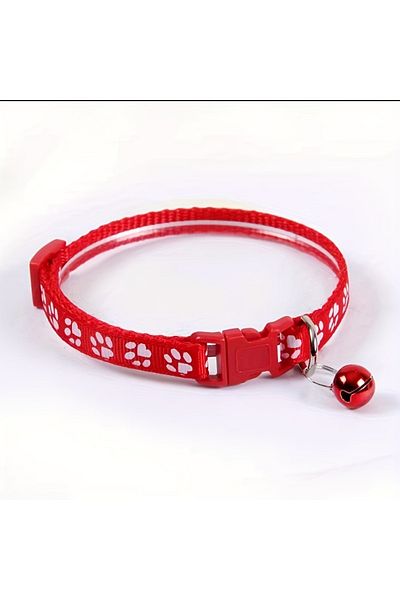 Choice Red Fashion Pet Cats Collar Colorful Pattern Cute Bell Adjustable Collars For Cats Kitten DIY Ring N