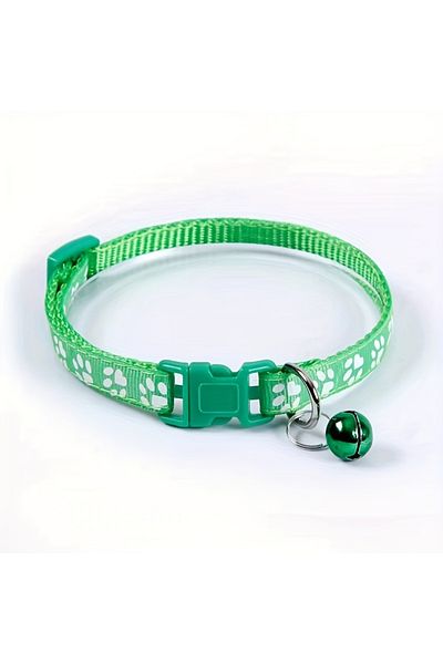 Choice Emerald Green Fashion Pet Cats Collar Colorful Pattern Cute Bell Adjustable Collars For Cats Kitten