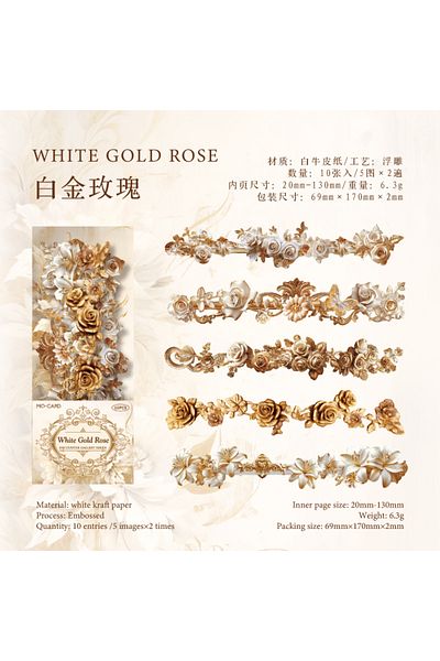 Choice B 10pcs Vintage Rose Plant Pet Stickers Junk Journal Scrapbooking Materials Diary Deco Sticker Scho.