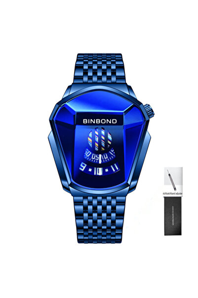BINBOND ساعة G Blue Binbond Top Fashion للرجال، طراز ساعة كبير، مفهوم دراجة ن...
