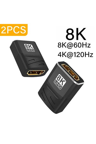 DIKELANG 2pcs 8K 8K HDMI 2.1 Extender Female To Female HDMI-Compatible for Laptop PC TV PS3 PS4 Monitor HDMI