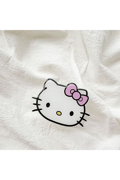 Takara Tomy A Sanrio Hello Kitty Phone Socket Holder Kawaii Finger Grip Bracket Finger Grip Bracket Desktop Hol.