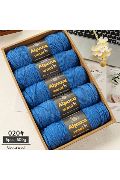 Choice 20 قرآنًا 500 جرام من صوف الألبكة 245 خيط حياكة سميك متعدد الألوان هدية أنيقة لفصل الخريف والشتاء