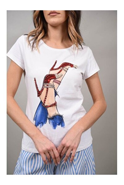 Monte Cervino TRICOU IMPRIMEU PANTOF ARNARA Alb S-M