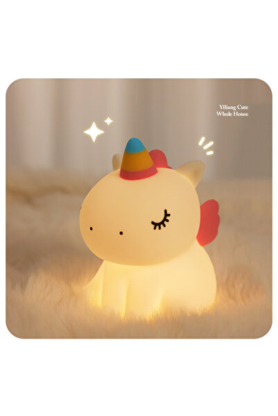 GGBEE Cute Unicorn LED Night light Silicone Rabbit Touch Sensor lamp Cute Animal Light Bedroom Decor Gift