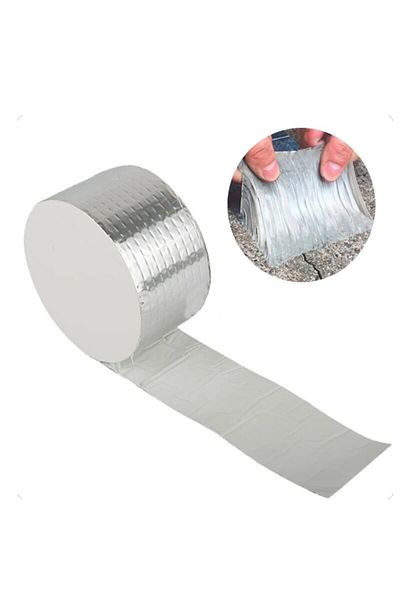 Choice 5cm X 5m 1 Roll Butyl Tape Self-adhesive Waterproof Aluminum Foil Leak Plugging Color Steel Roof Lea