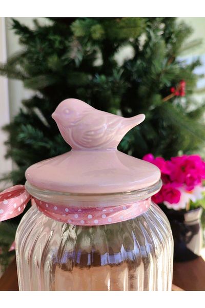 Madame Coco Bird Jar Classic 1300 ml Powder - Bird Jar with Lid 1300 ml Powder