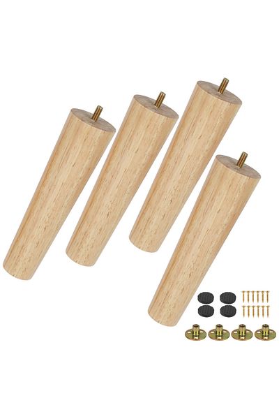 Choice 15cm high 4PCS Solid Wood Furniture Legs Kit 8/15/20cm Height Furniture Feet Sloping Cone Sofa Bed C