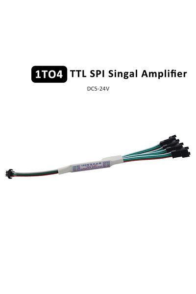 Choice 1 to 4 Mini TTL Pixel LED Signal Amplifier DC 5V 12V 24V for WS2811 WS2812B SK6812 3pin Addressable